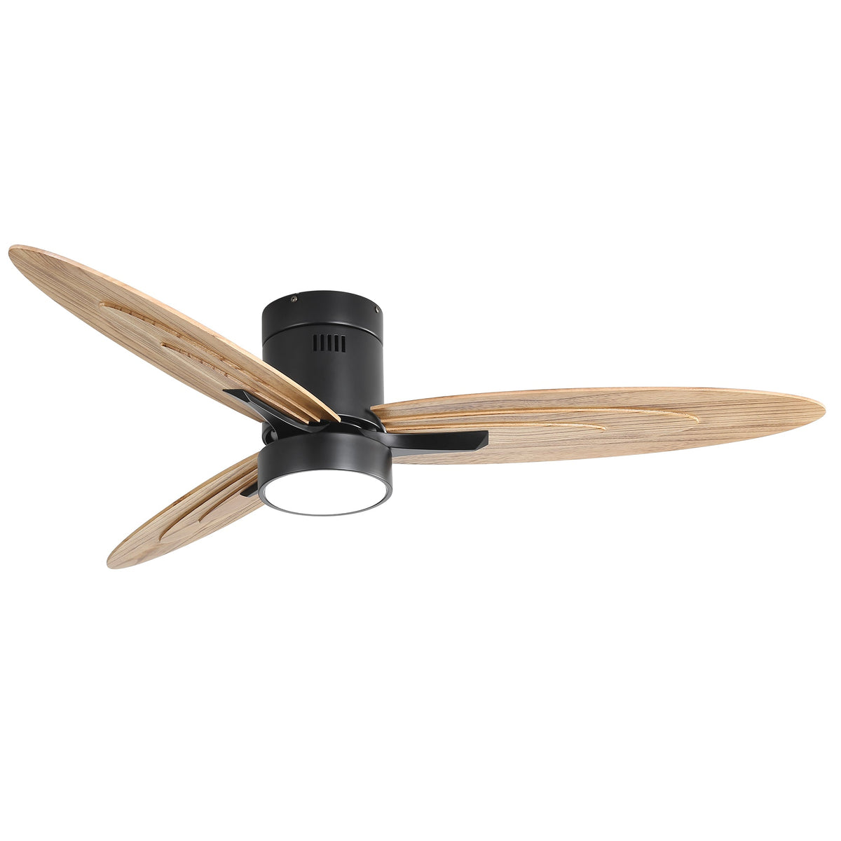 56 Inch Modern Design Flush Mount Ceiling Fan with Light and Remote Control