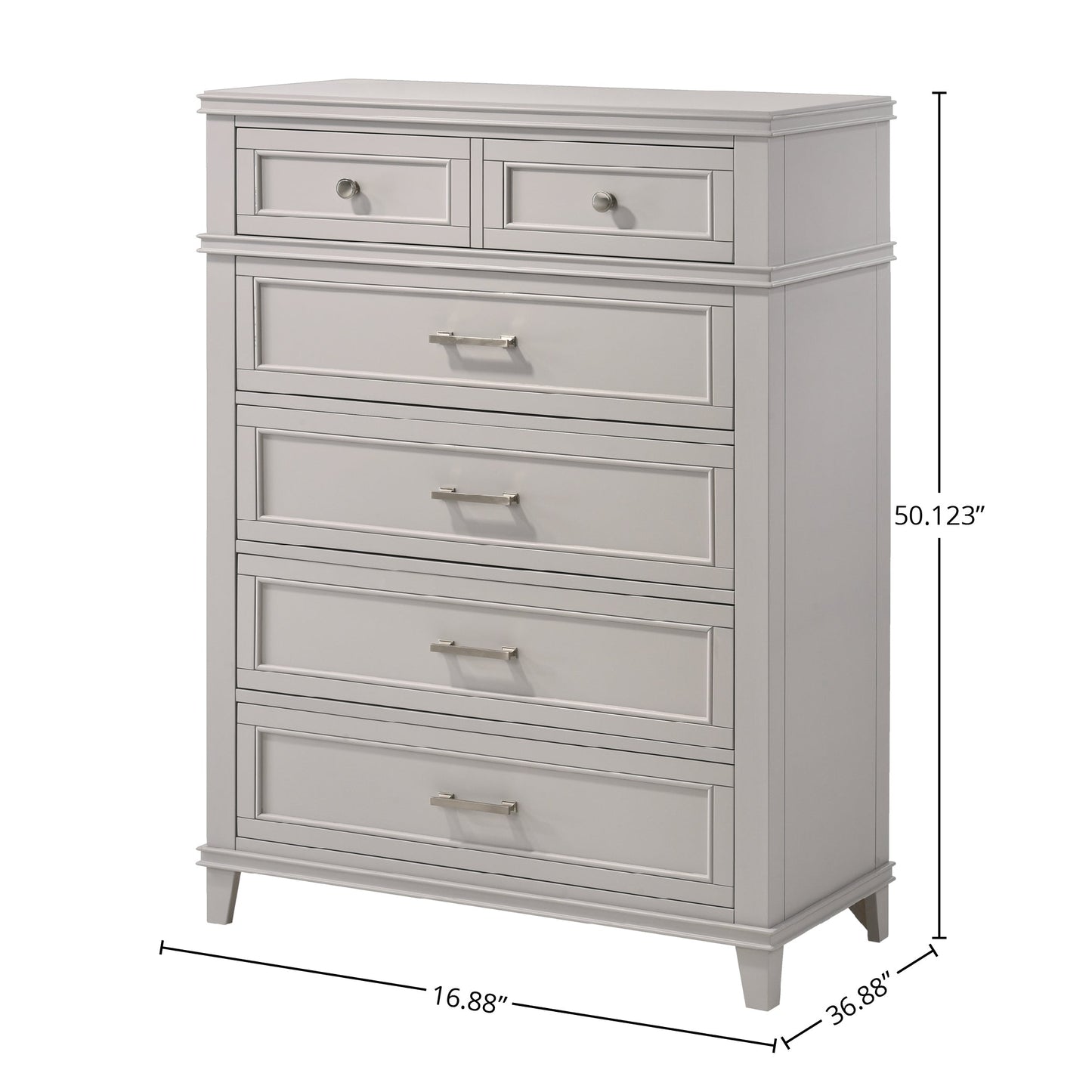 Gray 5 Drawer Chest