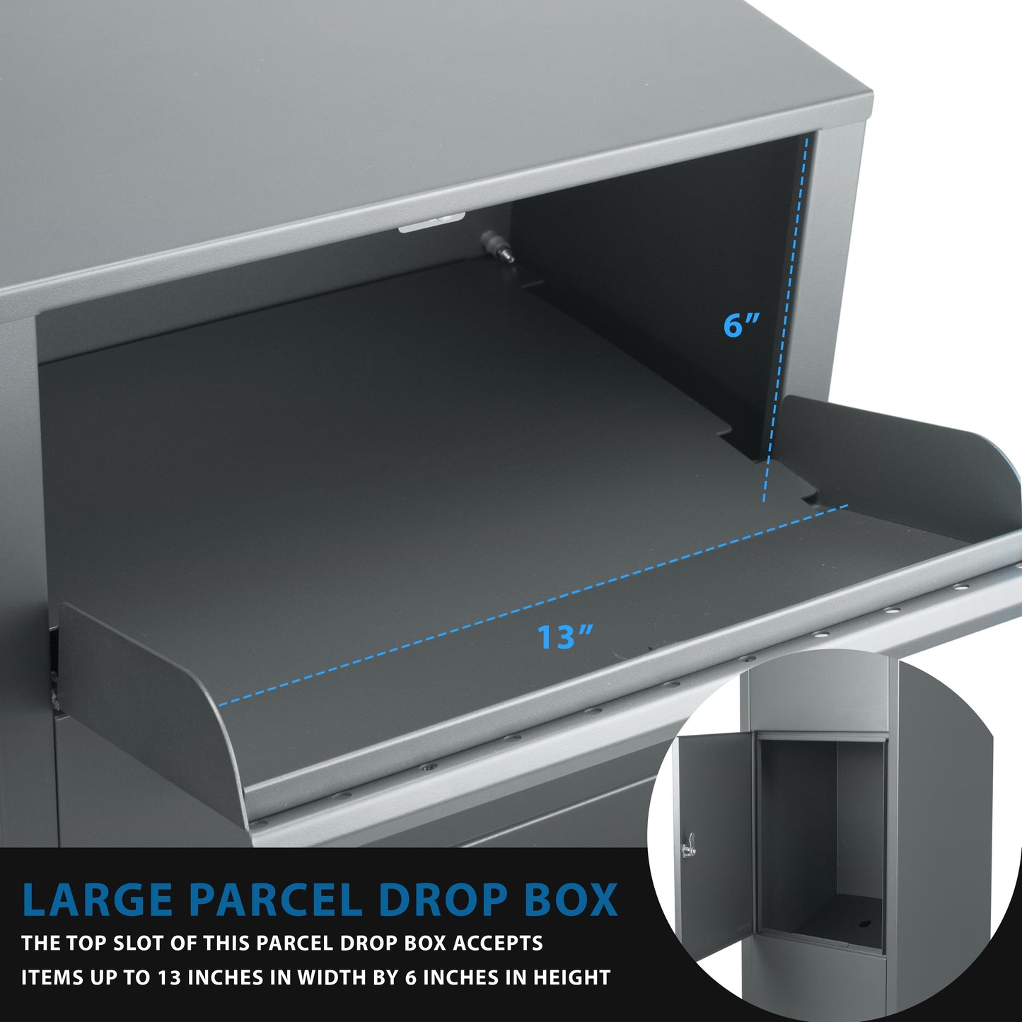 Large Single Compartment Locking Parcel Drop Box