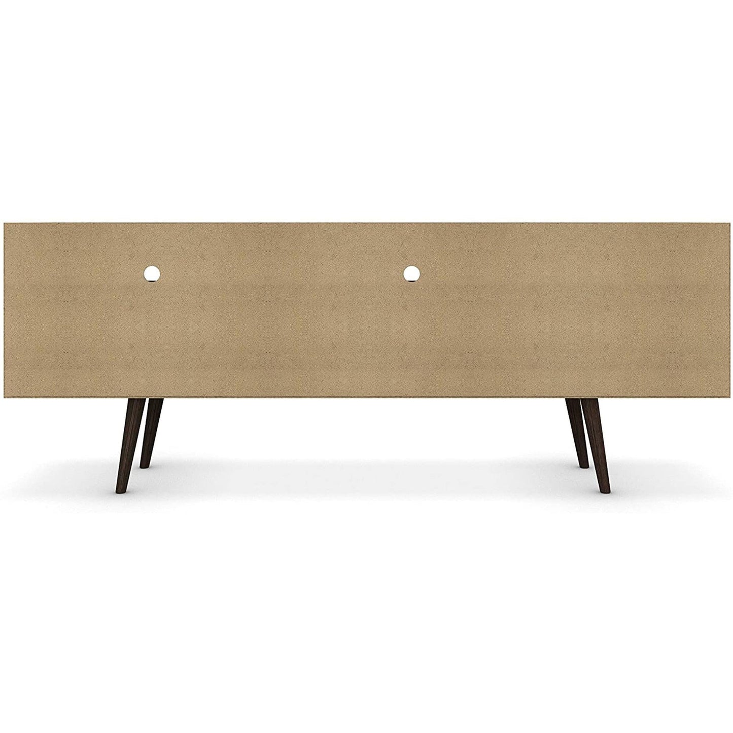 Mid Century TV Stand Solid Wood With Shelves And Cabinet