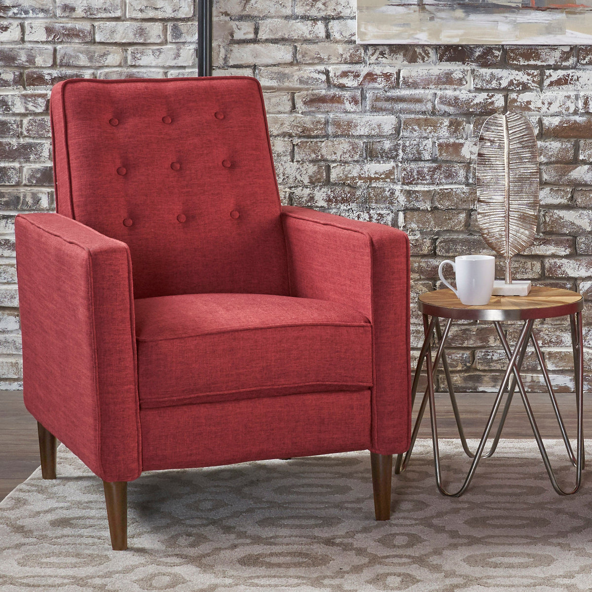 Mid-Century Modern Fabric Recliner Chair