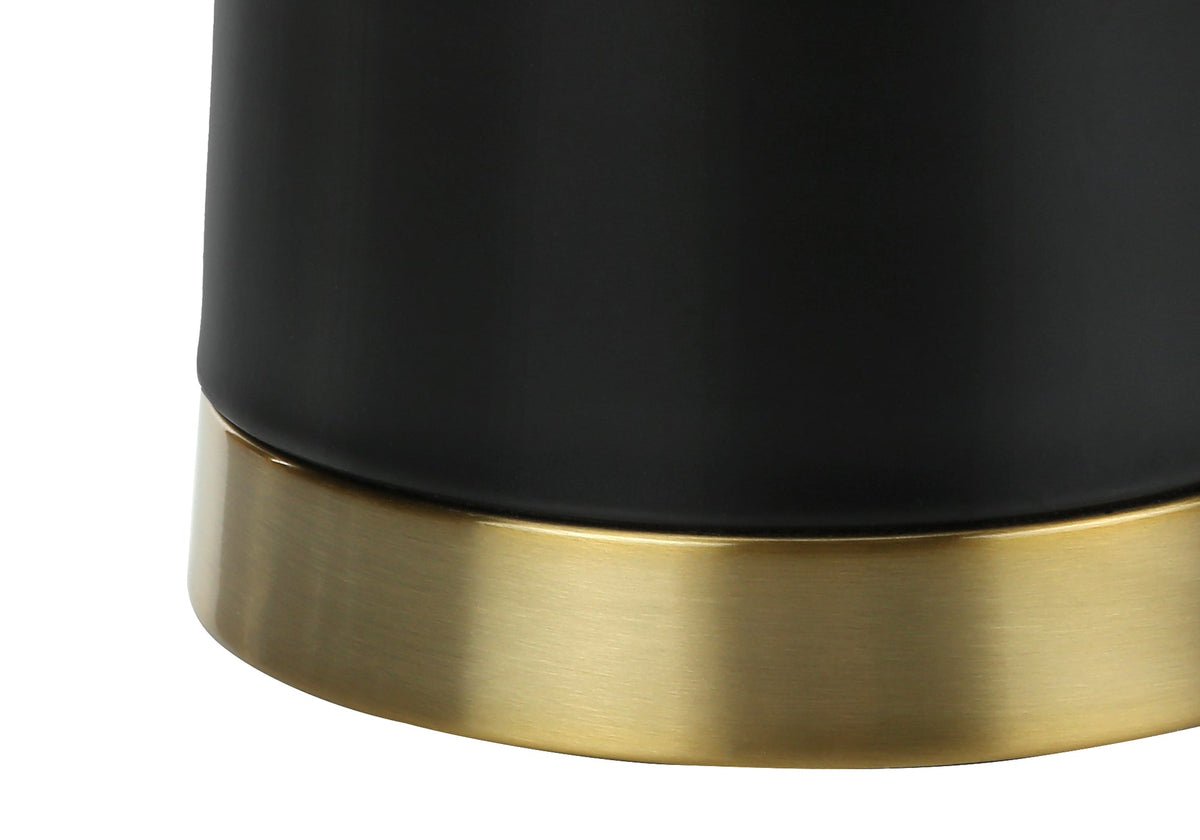 Lighting, 28'h, Table Lamp, Black Metal, Beige Shade, Contemporary
