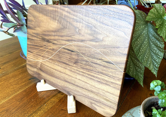 Walnut Charcuterie Board - Cherry & Maple Decorative Banding