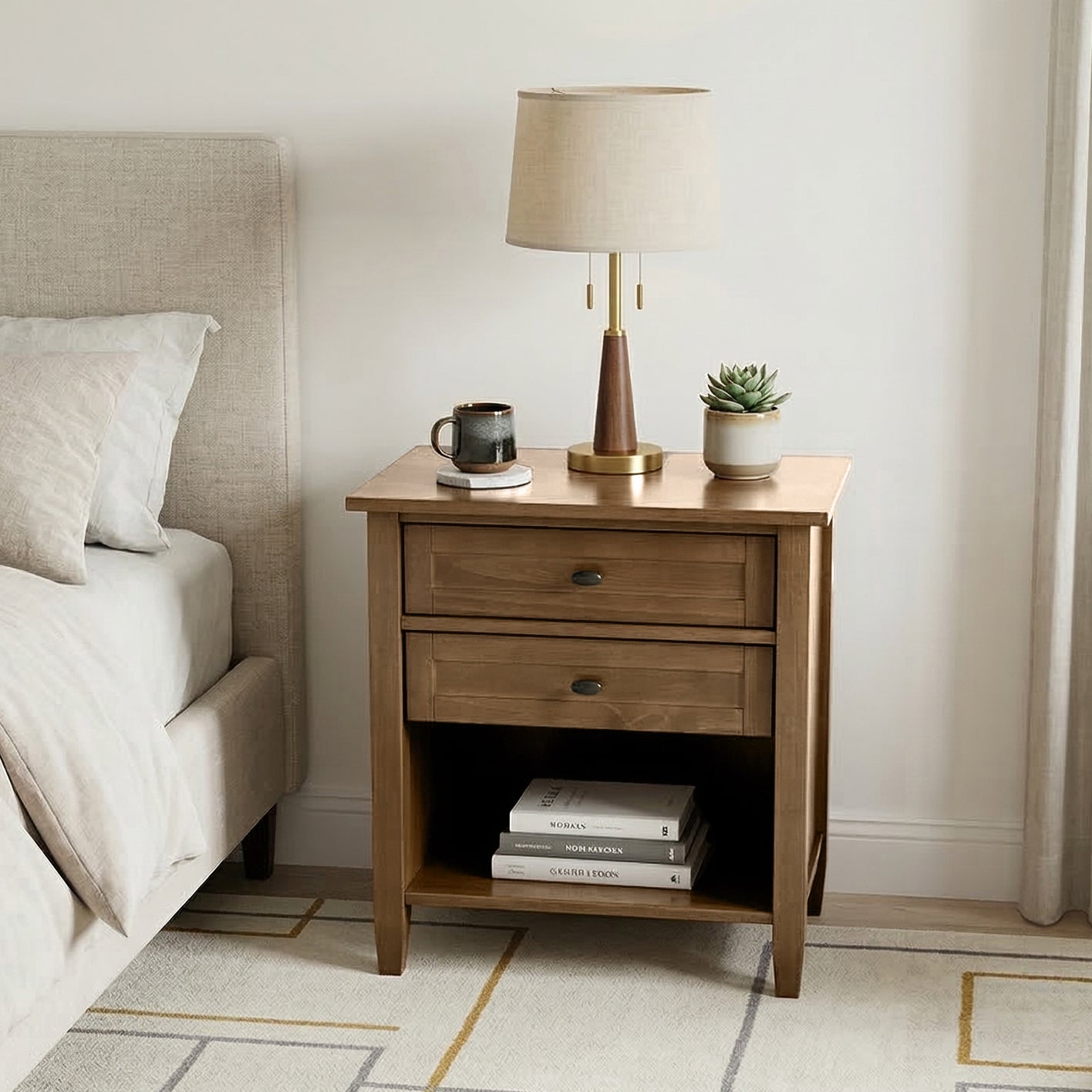 Warm Shaker Bedside Table
