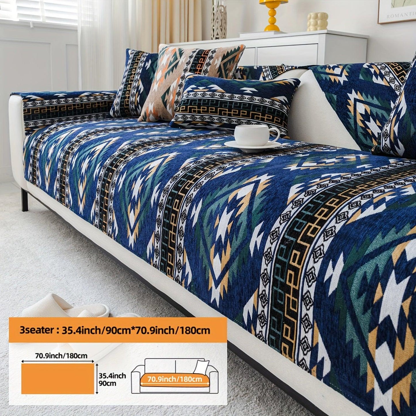 Linen Couch Slipcover | Boho Dog Proof Couch Slipcovers for All-Season