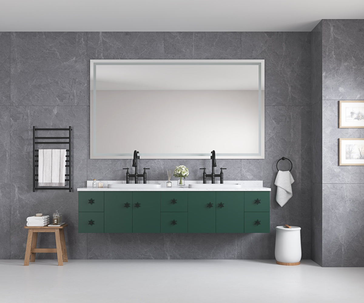84 x 48 Inch LED Bathroom Mirror with Front and Backlight