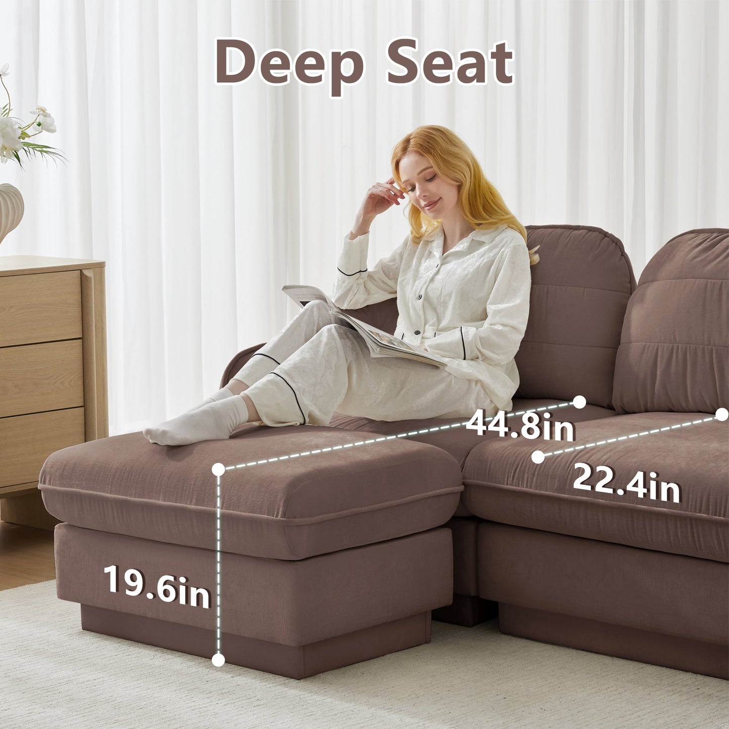 137" Chenille Cloud 4-Seater Sofa
