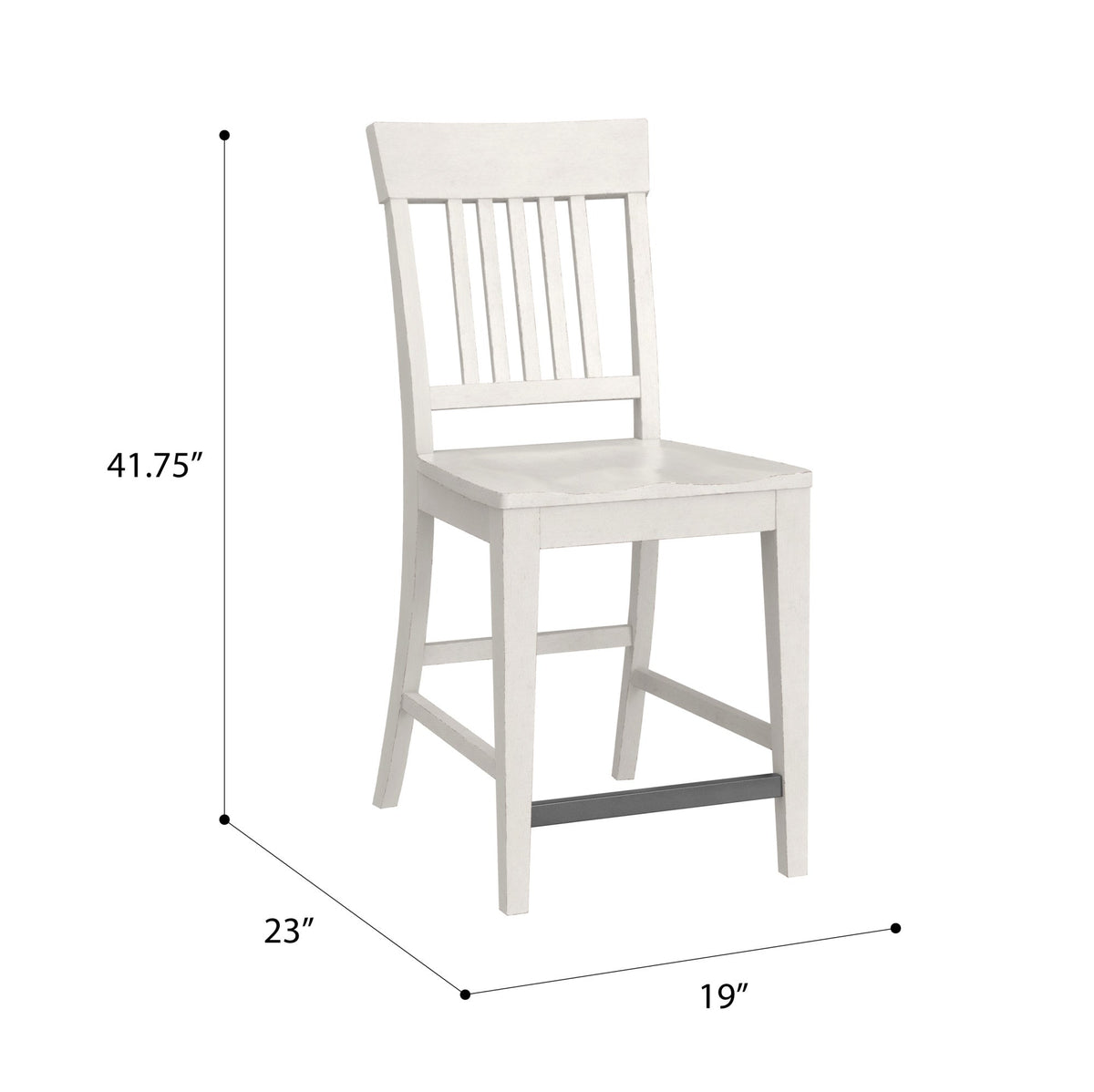 White Slat Back Counter Stools, Set of 2