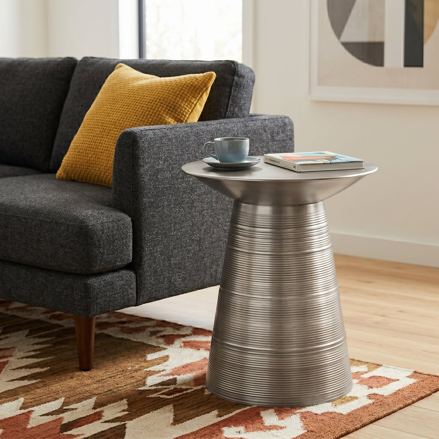 Sheridan 18-Inch Wide Metal Accent Table in Antique