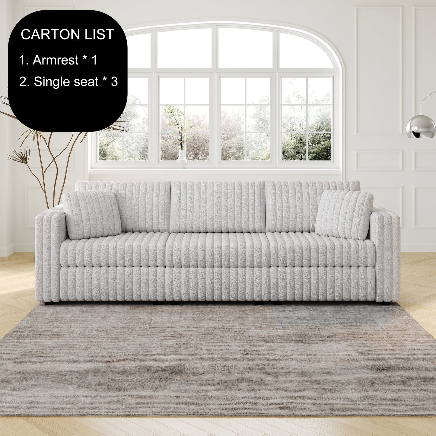 106.3" Soft Modular 3-Person Sofa