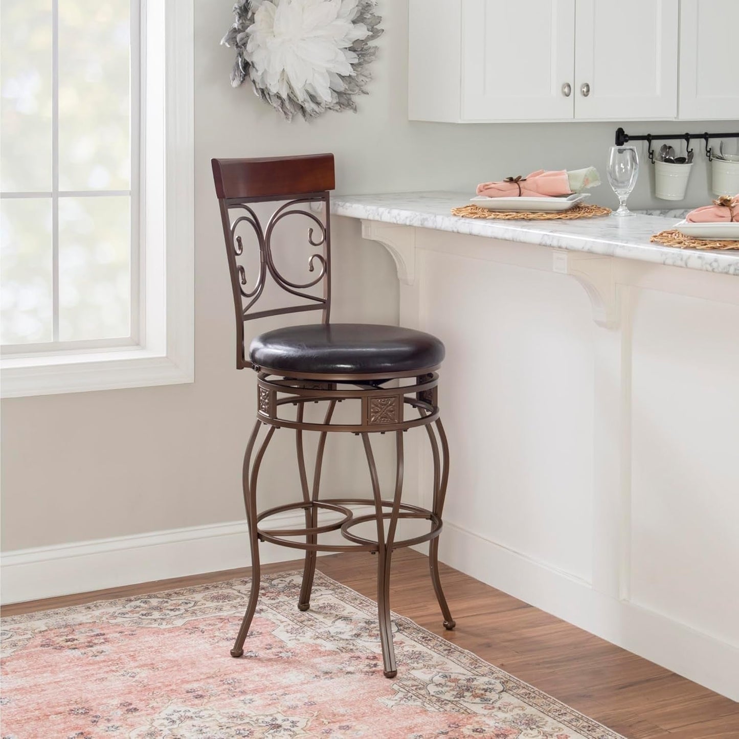 Big And Tall Bar Stool Dark Bronze Bar Height Swivel