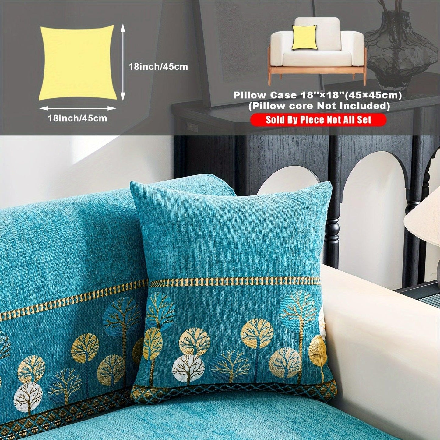 Pet Proof Couch Cover - Boho Chenille Sofa Cover with Tree Embroidery