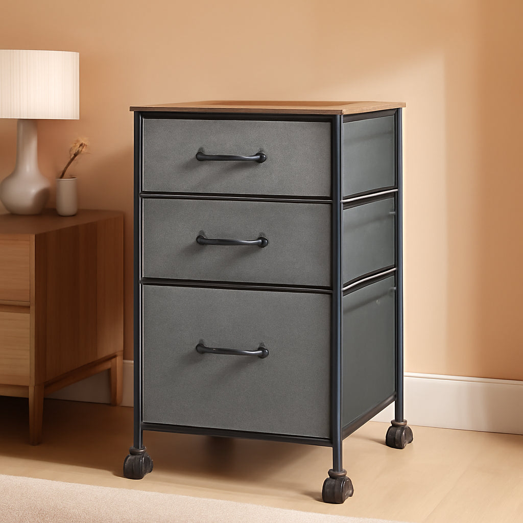 Mobile File Cabinet Rolling Printer Stand With 3 Drawers