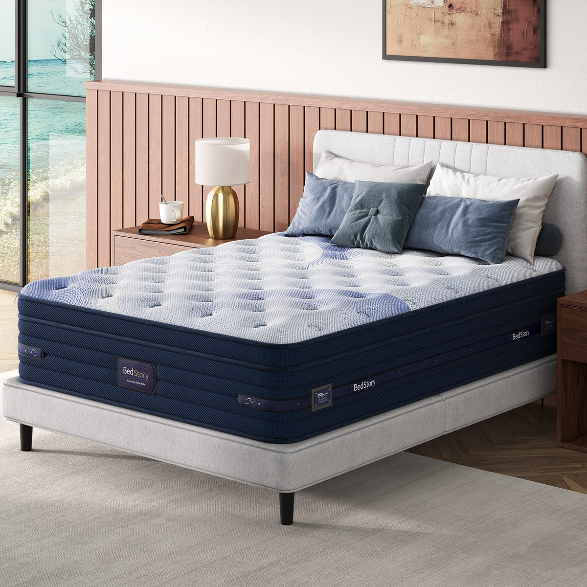 Bedstory Spine Align Pro 14" King Firm Pressure Relieving Cooling Hybrid Mattress