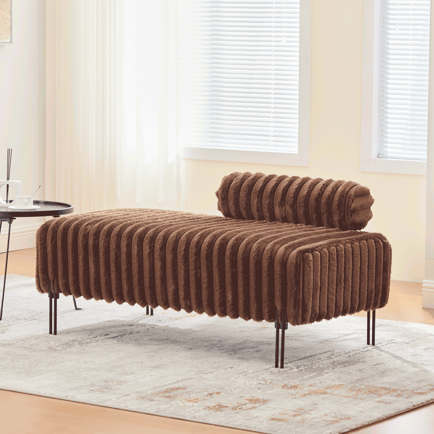 49.6" Wide Upholstered Mini Loveseat with Metal Legs