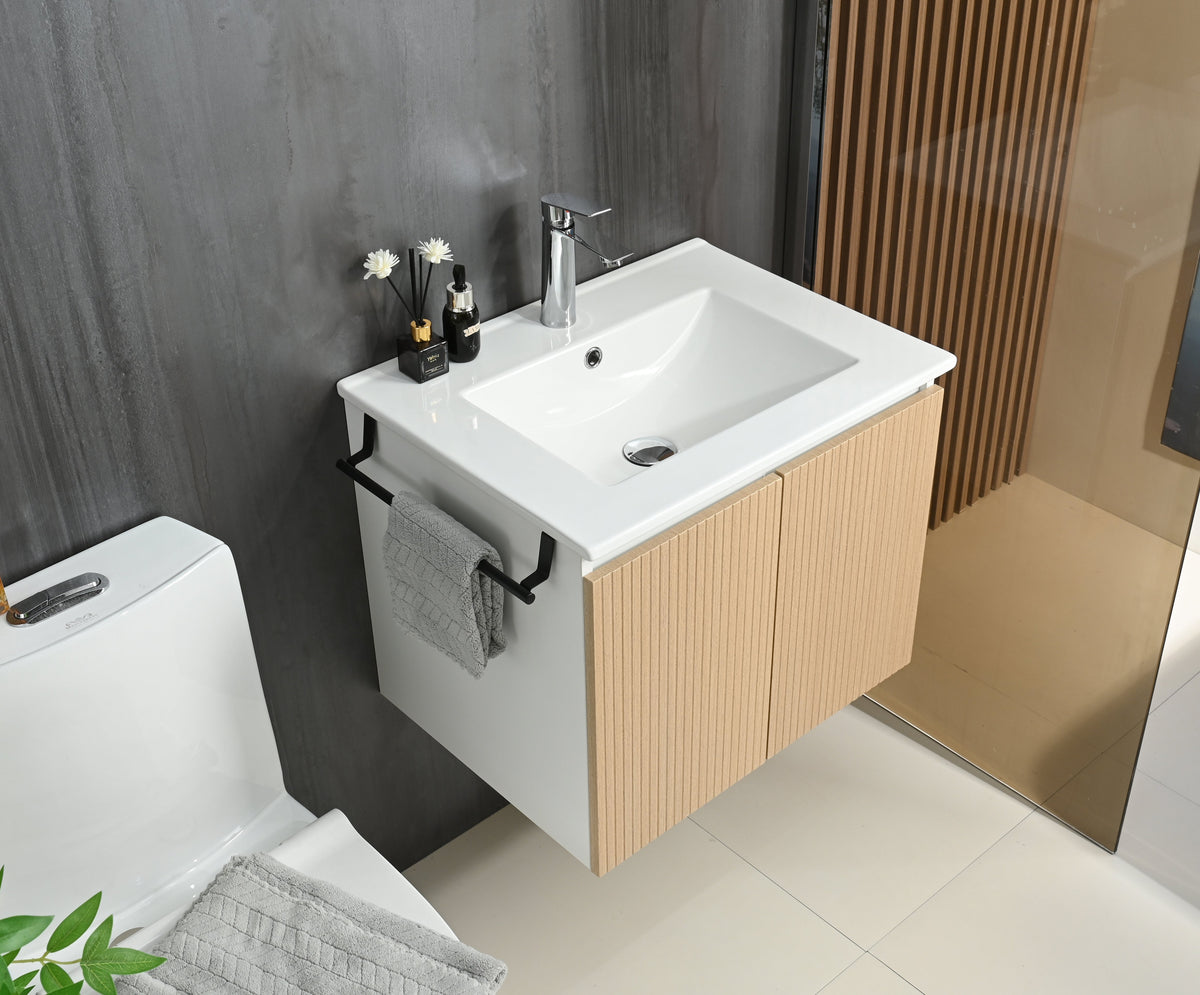 Goodyo 24" Wall-Mount Bathroom Sink Vanity Floating Storage Cabinet