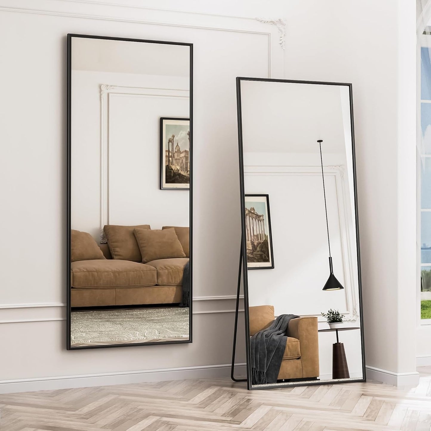 71x28 Inch Black Full Length Floor Mirror For Bedroom