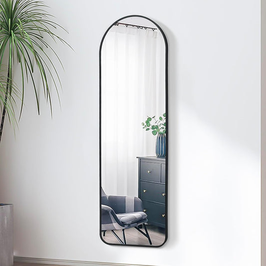 Black 57 Inch Full Length Arch Mirror For Entryway