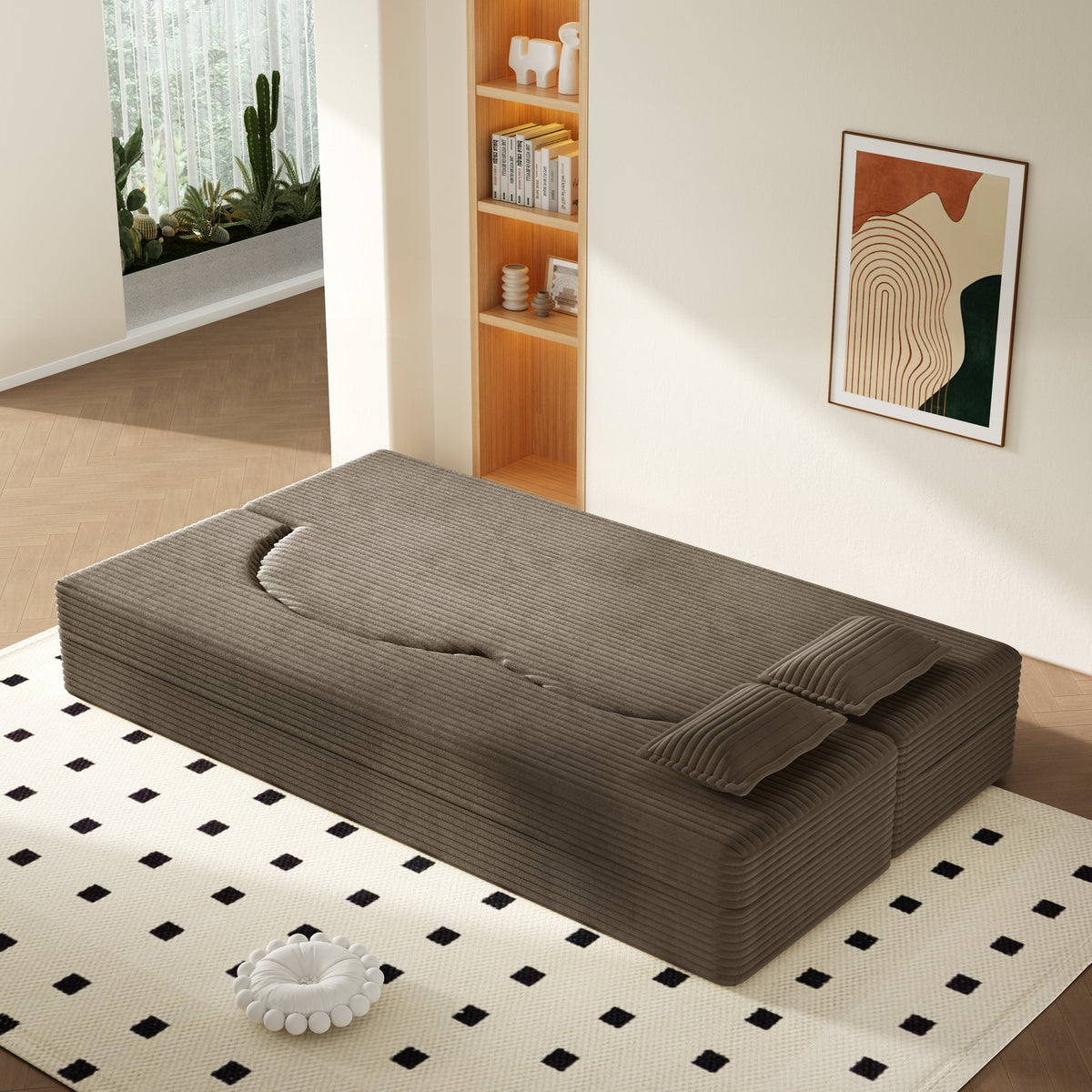 Modern Floor Sofa with Pillows