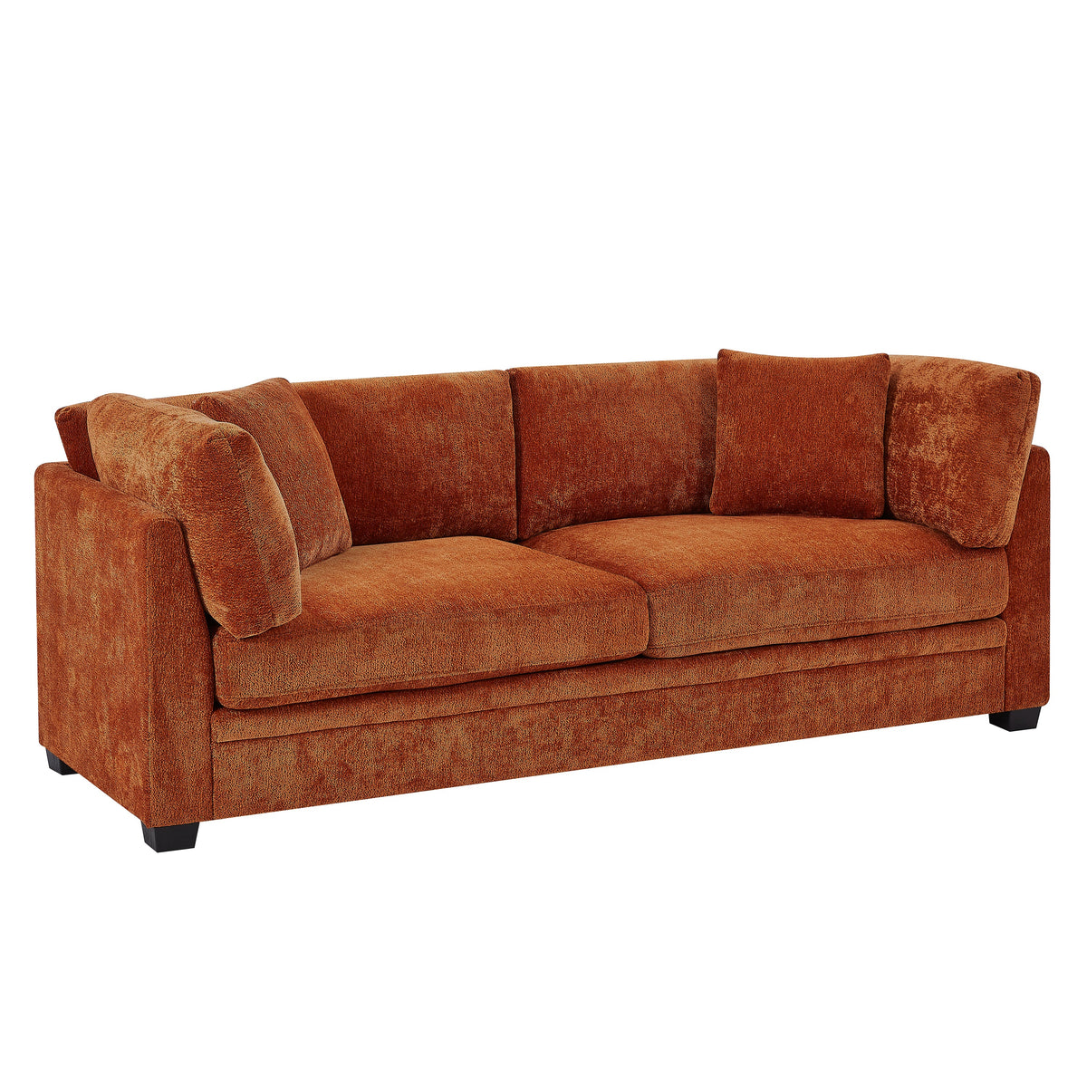 83.50" Modern Flared Arms Sofa (Caramel)