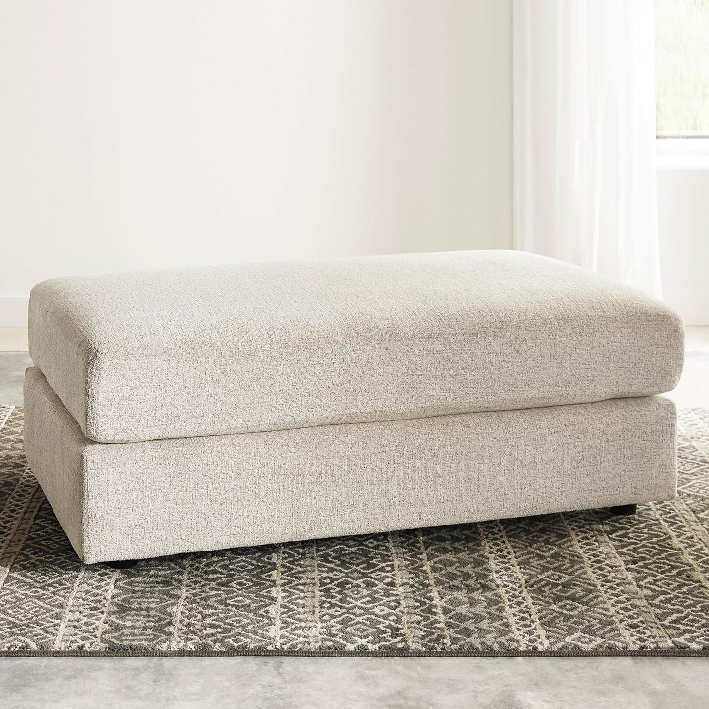 Soletren Oversized Ottoman Off White Modern Furniture