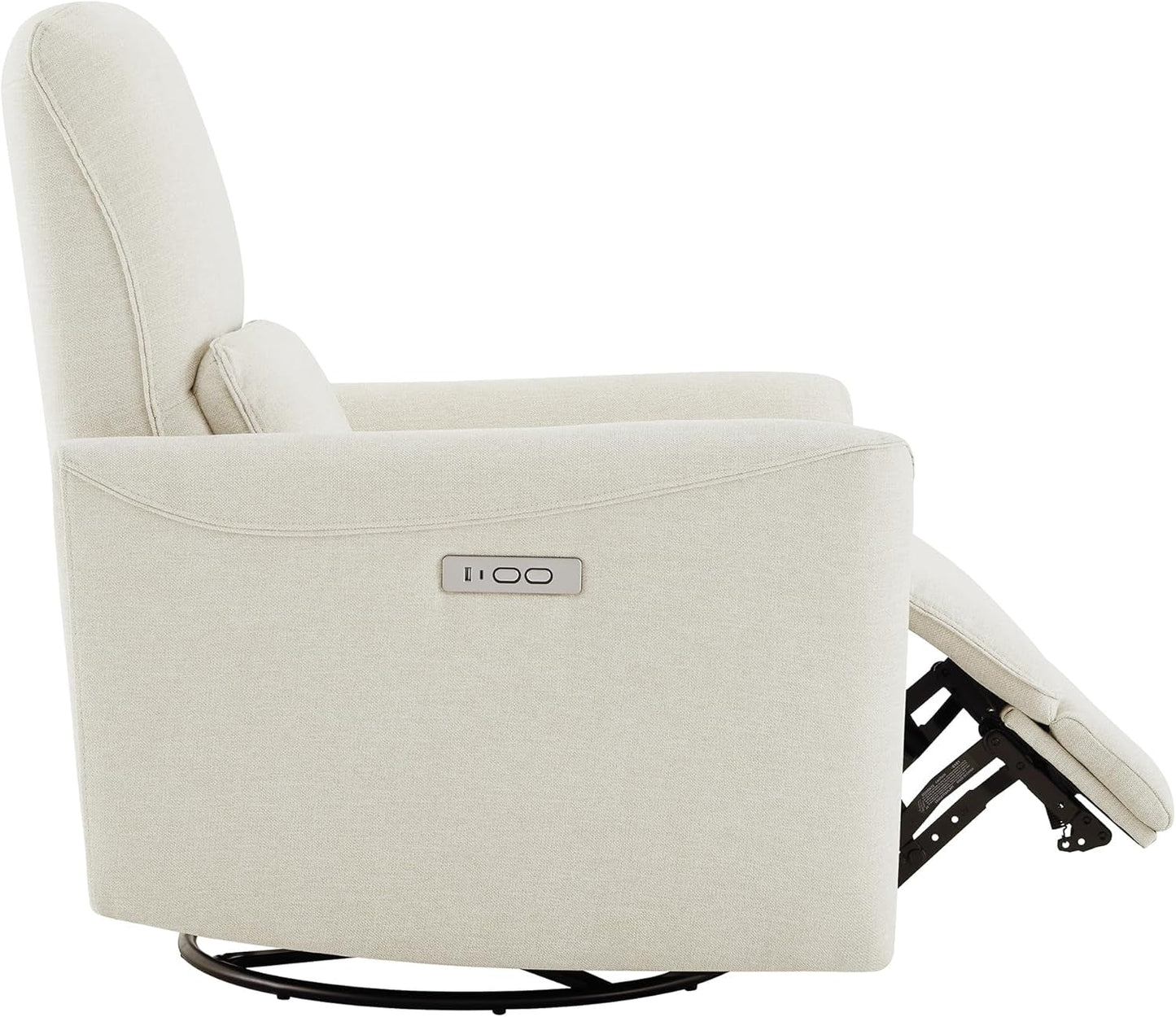 Power Recliner Chair With Linen Upholstery Lumbar Support