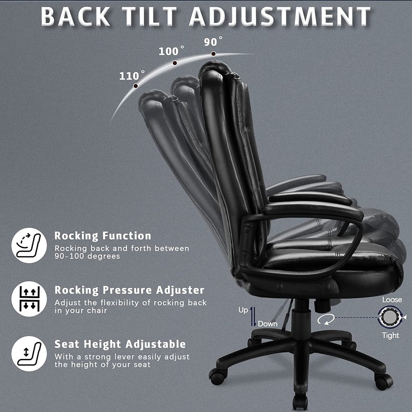 Ergonomic High Back Office Chair for Big and Tall Managers