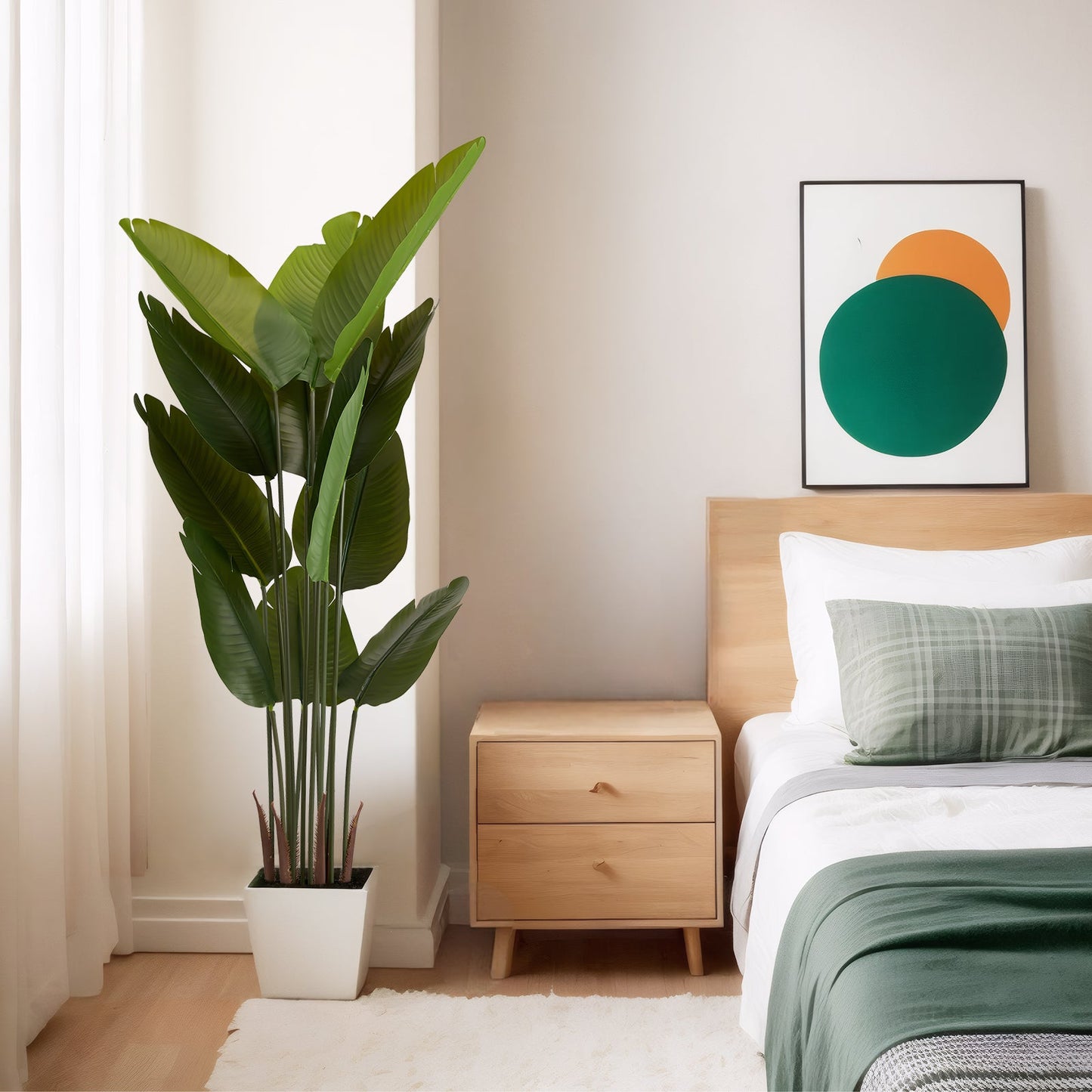 Artificial Bird of Paradise Plant - 5.2ft Tall Faux Tropical Palm Tree