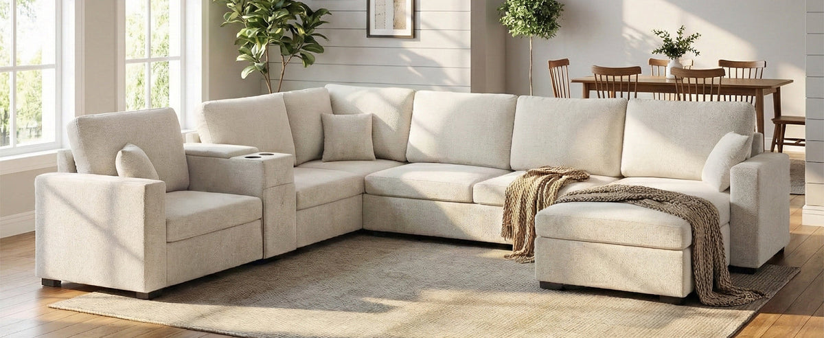 5-Seat Modular Sectional Sofa Couch