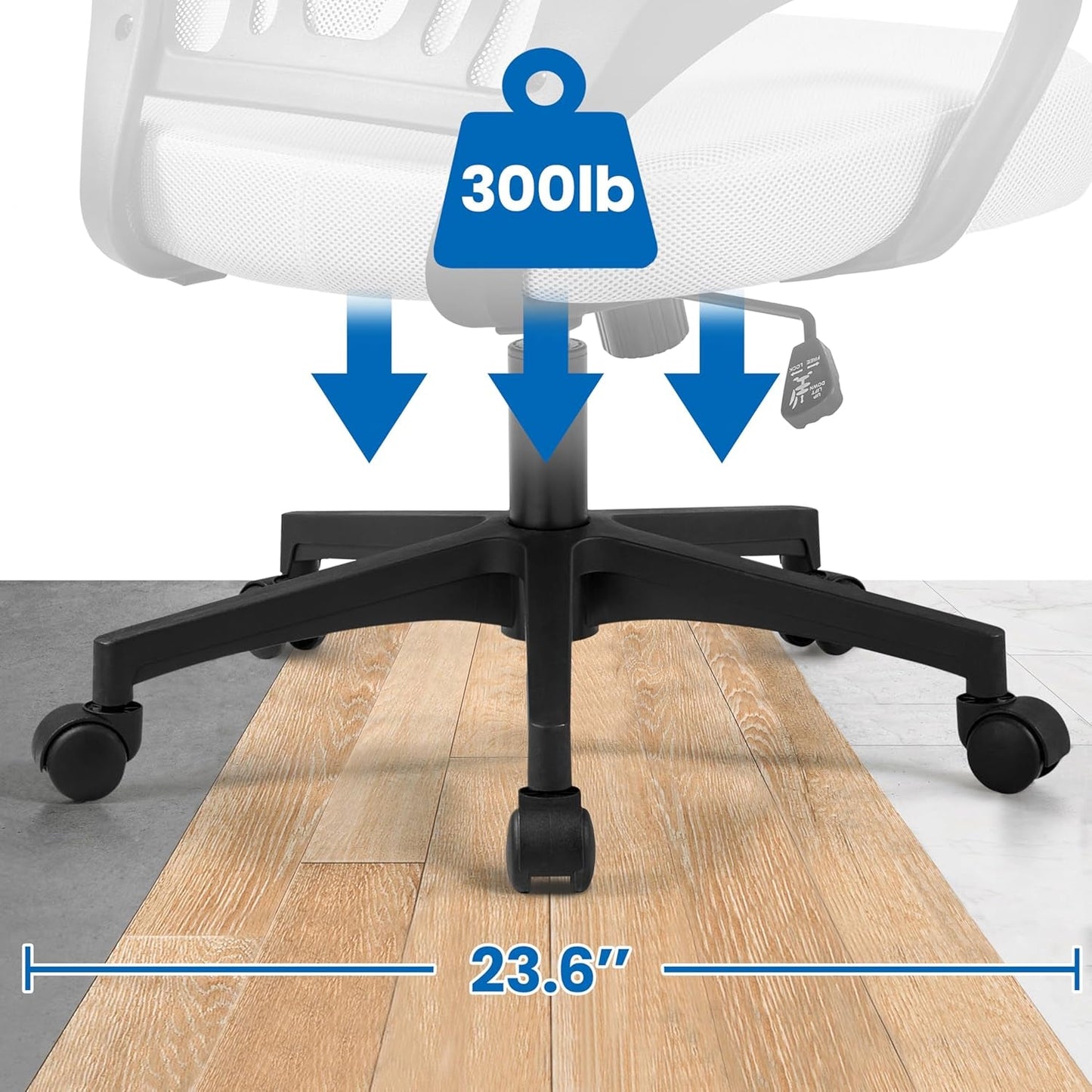 Ergonomic Mesh Office Chair With Lumbar Support Grey