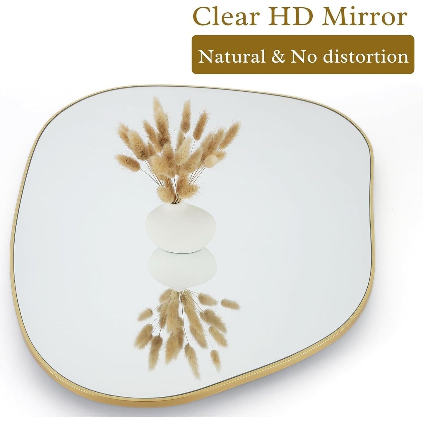 Contemporary Wall Mirror With Gold Frame 32x24 Inches for Living Room