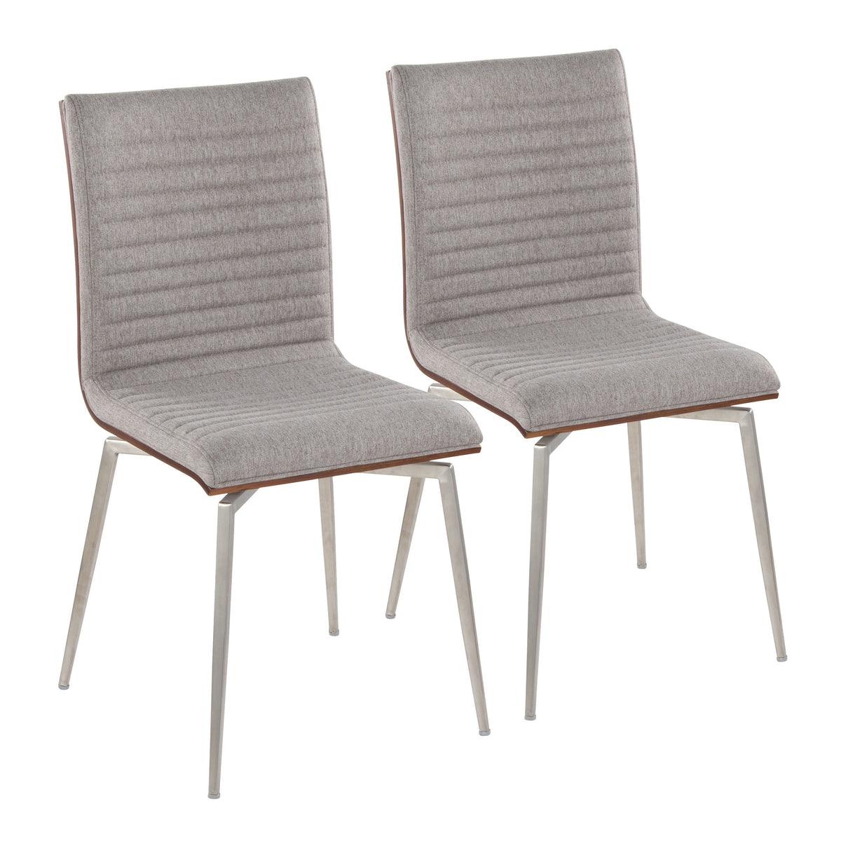 Contemporary Dining Accent Chair with Swivel in Stainless Steel