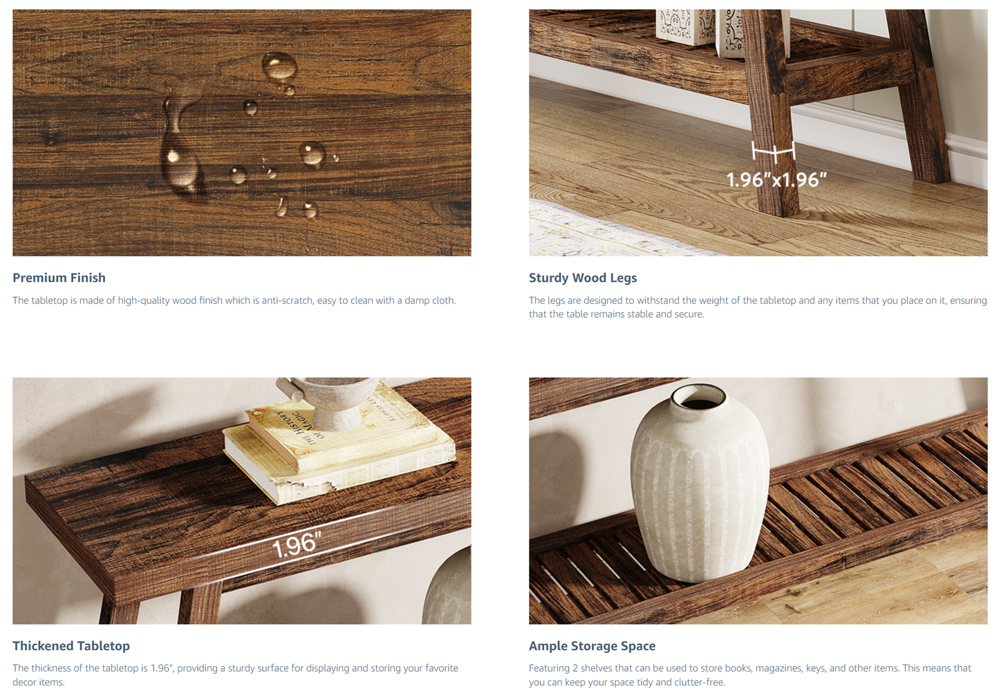 70.9 Inches Extra Long Farmhouse Console Table