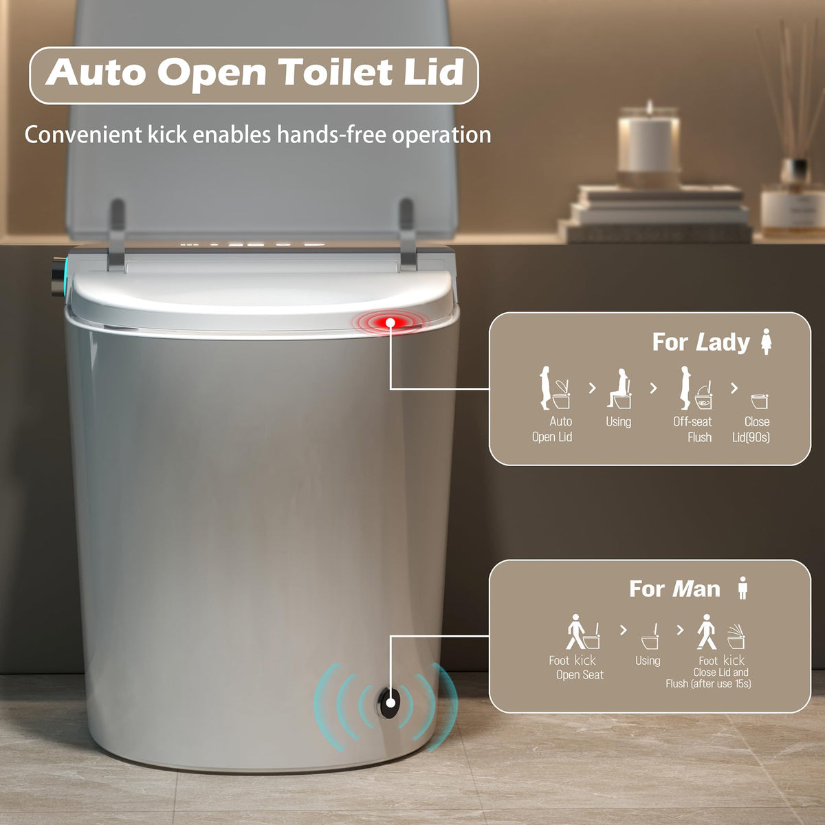 Smart Toilet with Bidet Built-in - ADA One-Piece Toilet