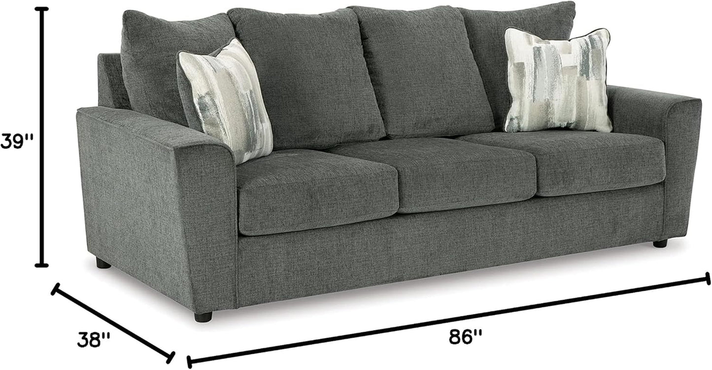 Gray Upholstered Casual Sofa With Flared Arms Modern