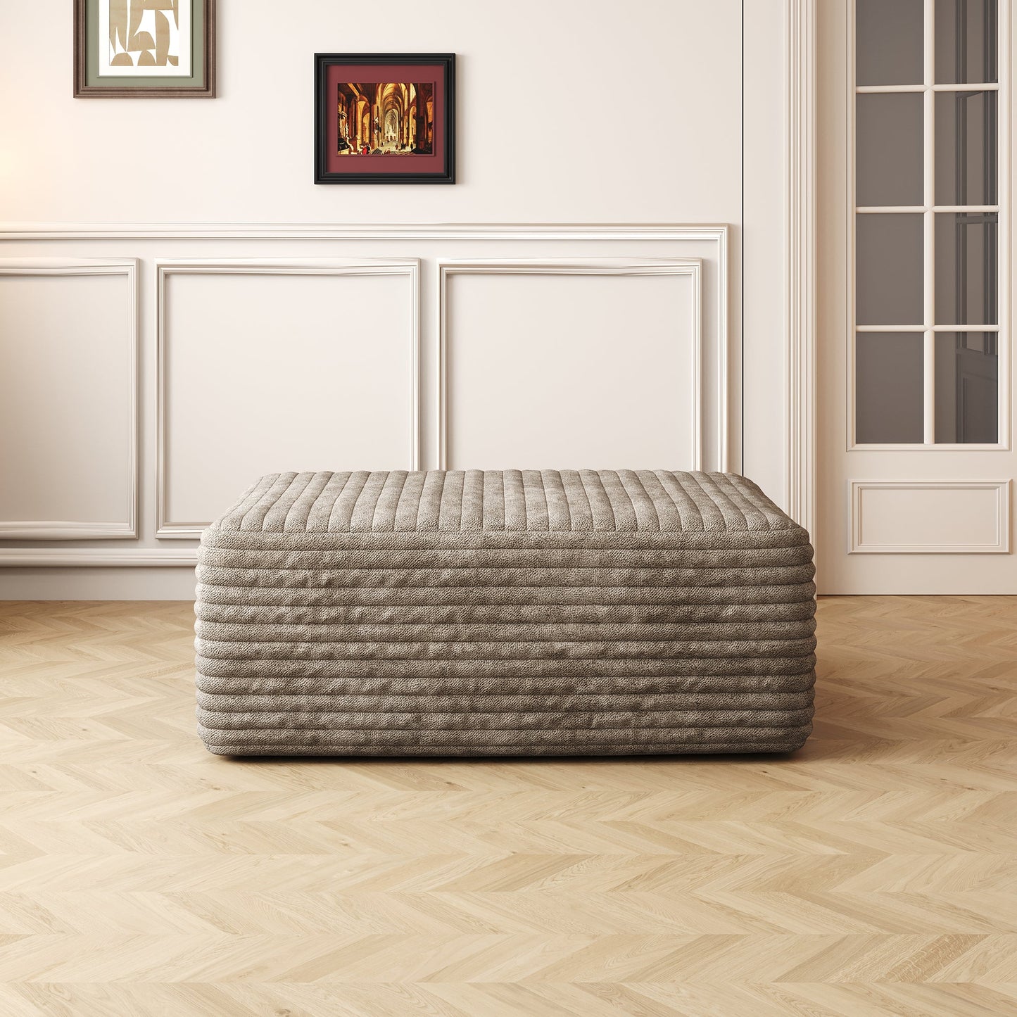 37.40" Sofa Ottoman - No Assembly Required - Camel Plush Corduroy