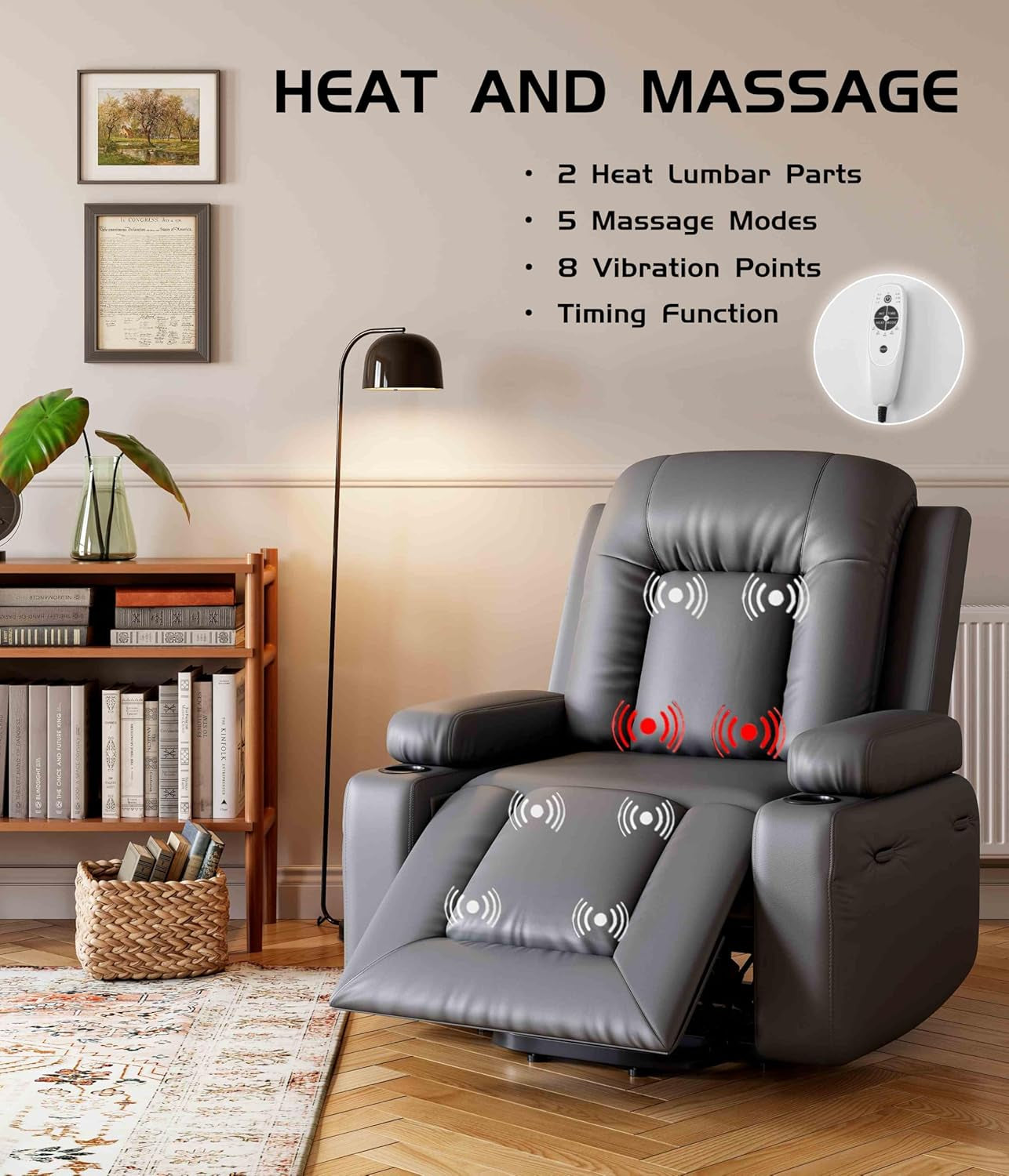 Power Lift Recliner Chair With Heat And Massage For Seniors