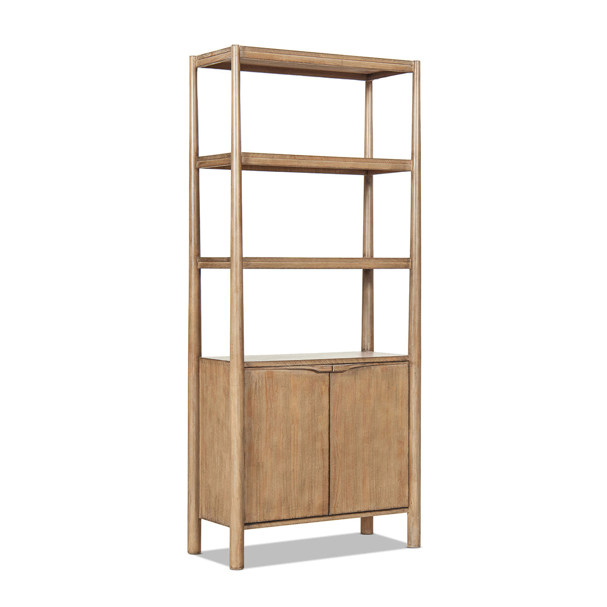 Nolan 86" Reclaimed Wood Bookcase with Lower Cabinet