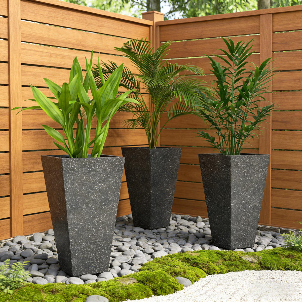 Stackable Taper Planters, Set of 3 Flower Pots