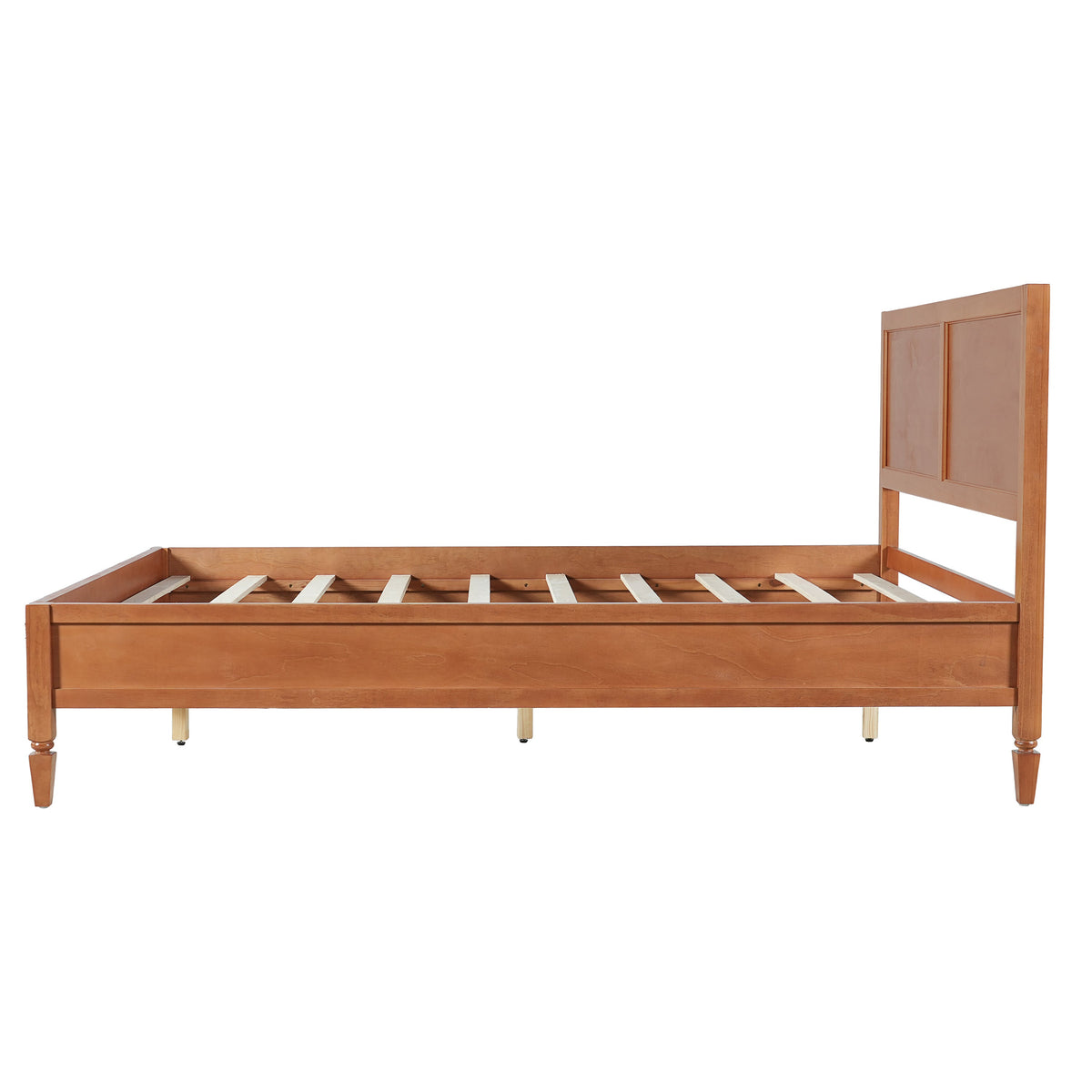 King Size Wood Platform Bed Frame with Classic Panel Headboard