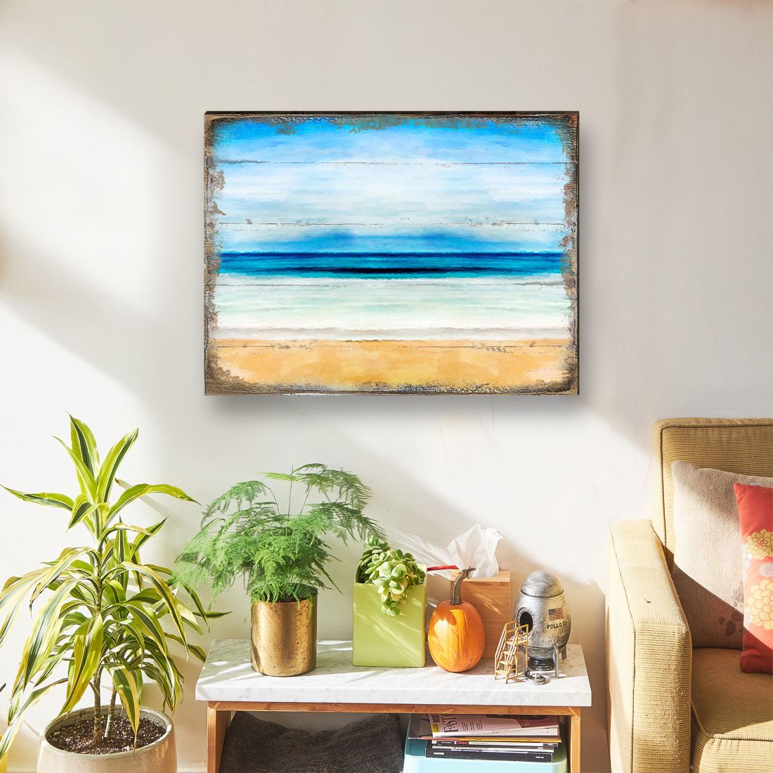 Spataro Beach Wooden Coastal Wall Art by Nature Wonders - Coastal Sea-Life Decor - 95226B