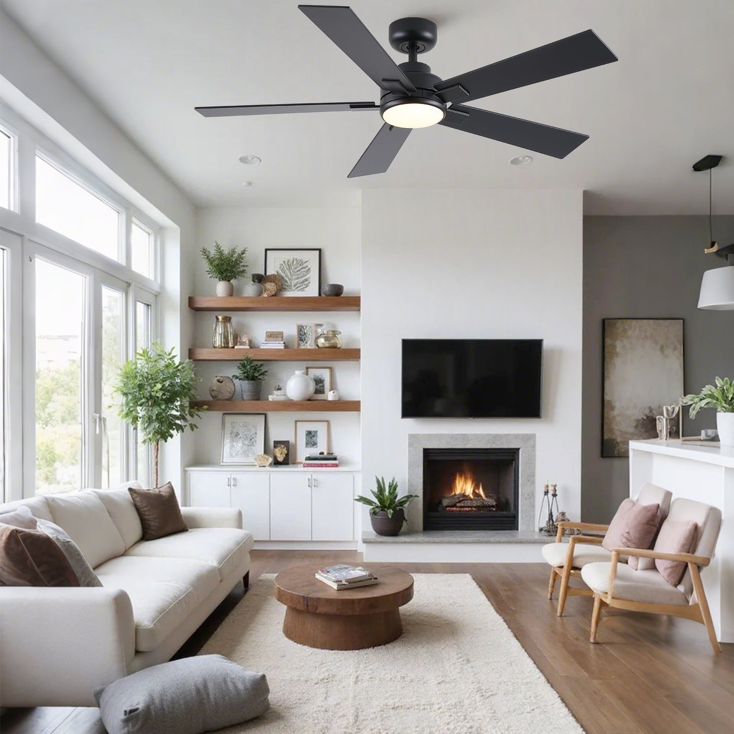 52" Matte Ceiling Fan with Light