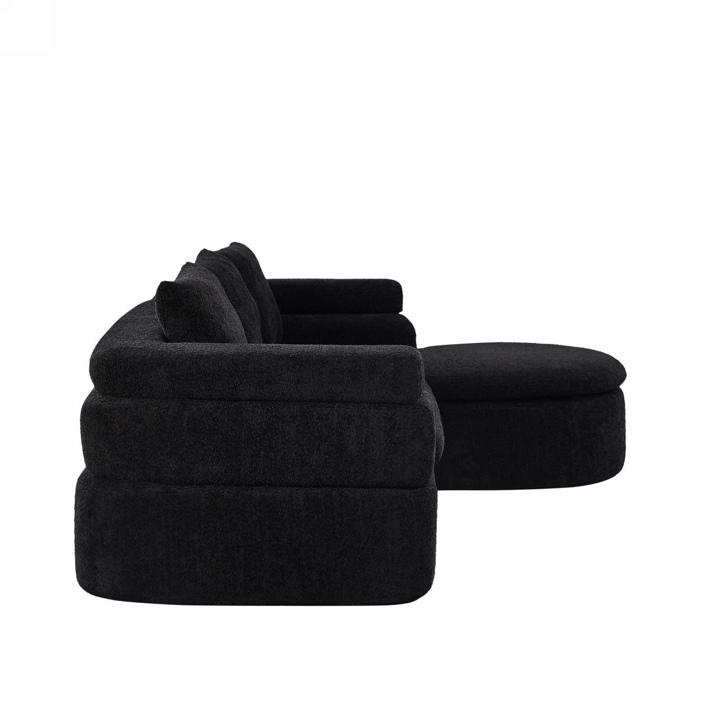 106" L-Shape Sectional Sofa - Black
