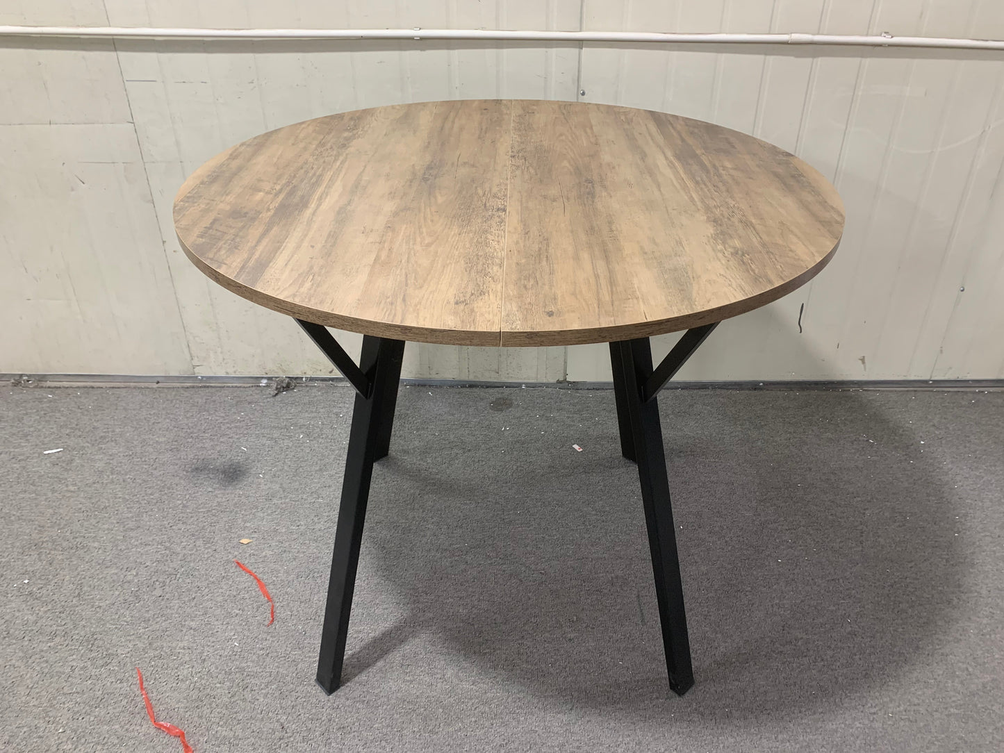 35.43 Inch Round Dining Table with Metal Frame