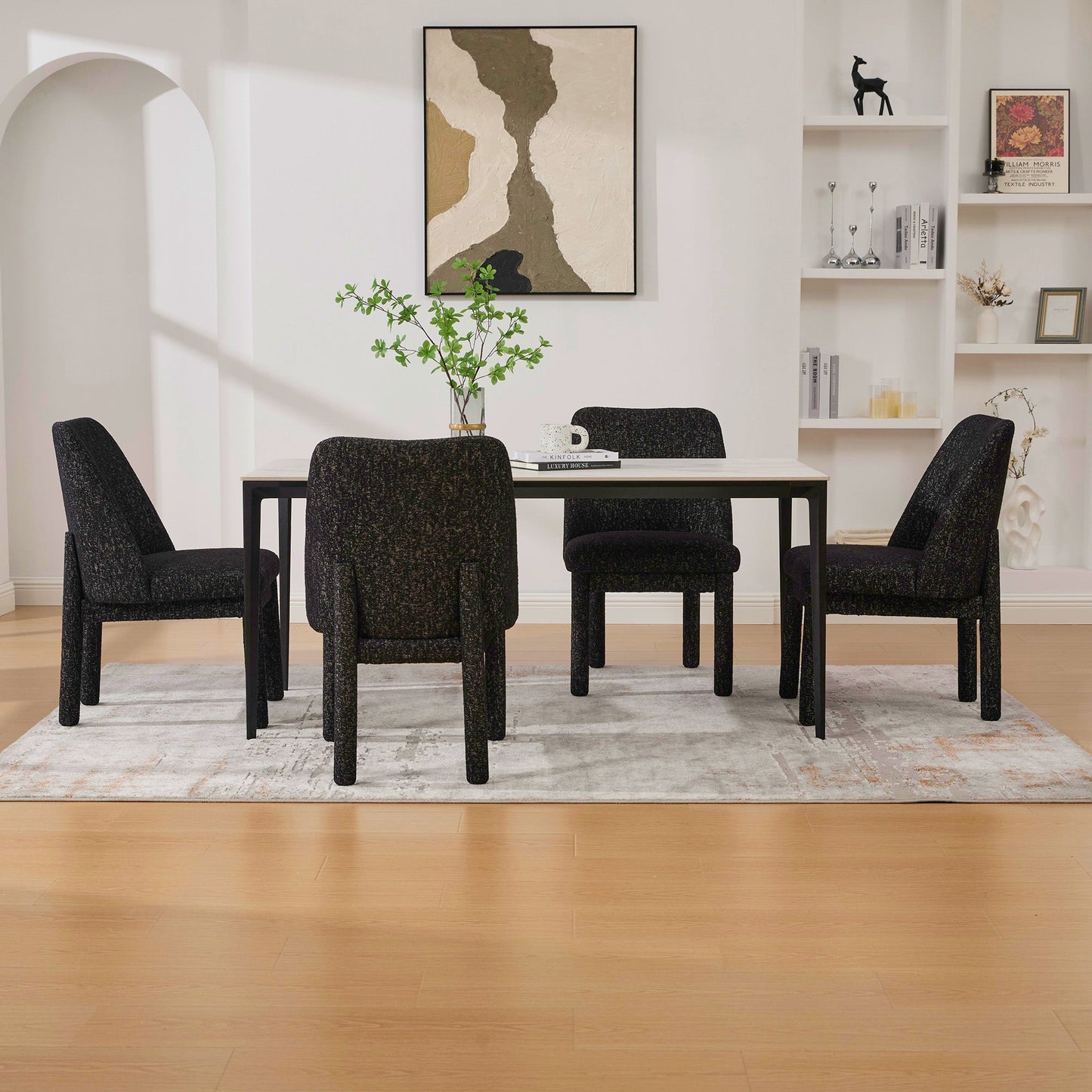 21.46" Wide Modern Minimalist Dining Chair Set of 4