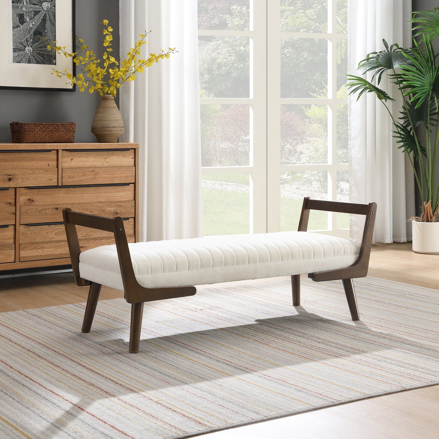 52" Mid Century Bench