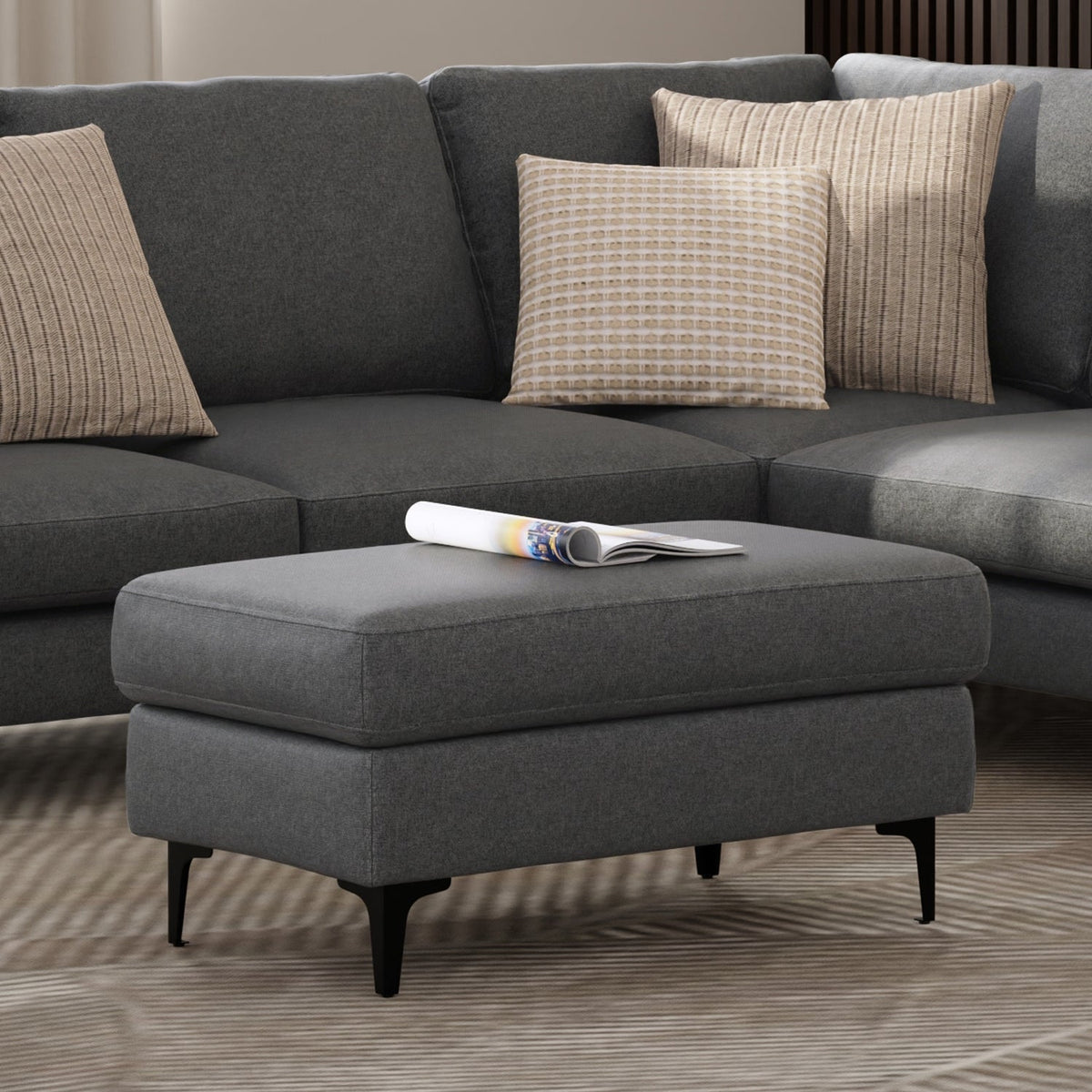 Ava Mid Century Ottoman