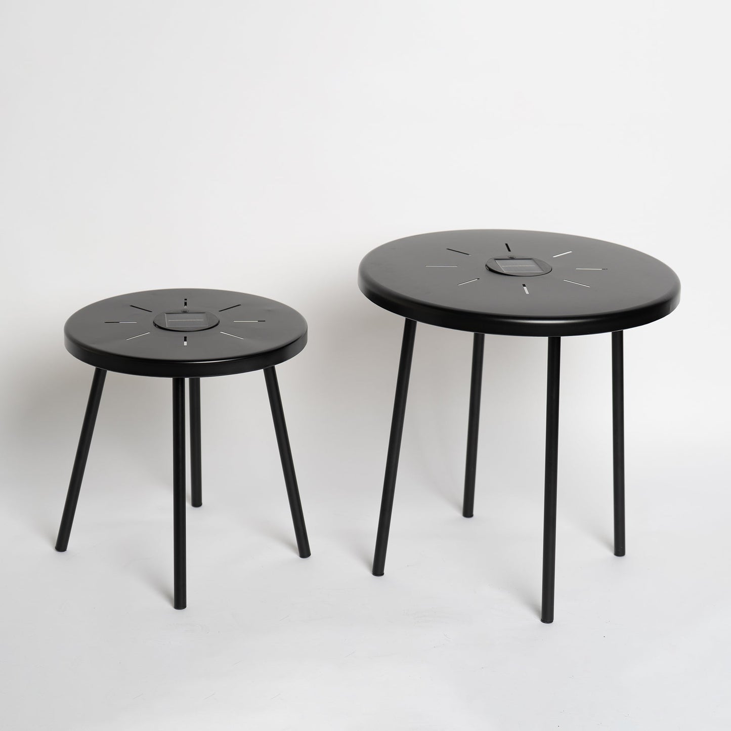 2-Pack Solar Powered Side Table Set with LED Light