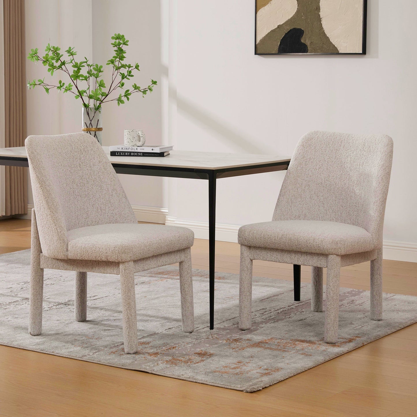 21.46" Wide Modern Minimalist Dining Chair Set Of Two