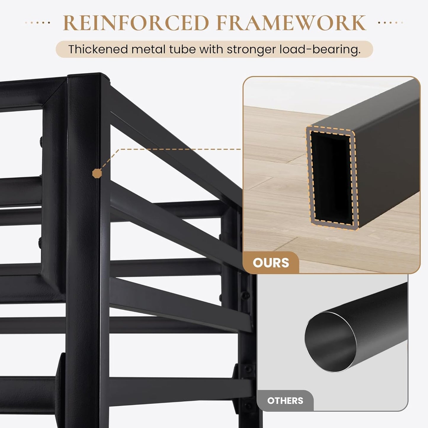 Loft Bed Twin Size Black With Ladder And Guardrail